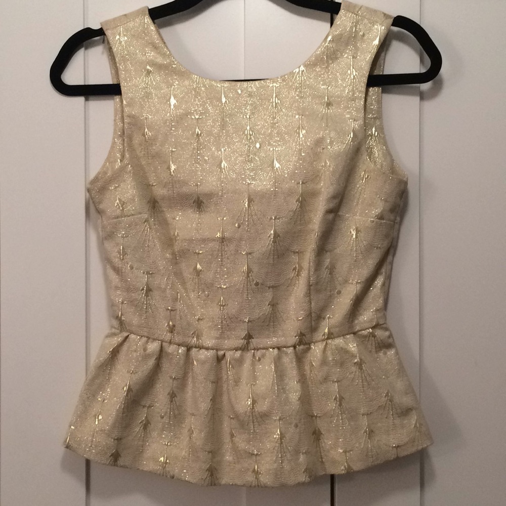 H&M Peplum Gold Top